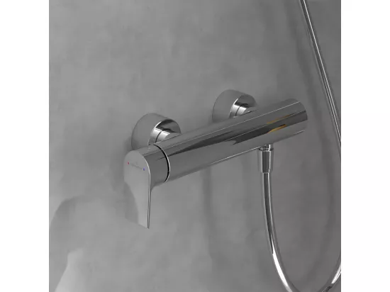 Mitigeur mécanique douche VILLEROY ET BOCH Liberty Chrome + Ensemble de douche VILLEROY ET BOCH Verve Showers 3 jets Chrome