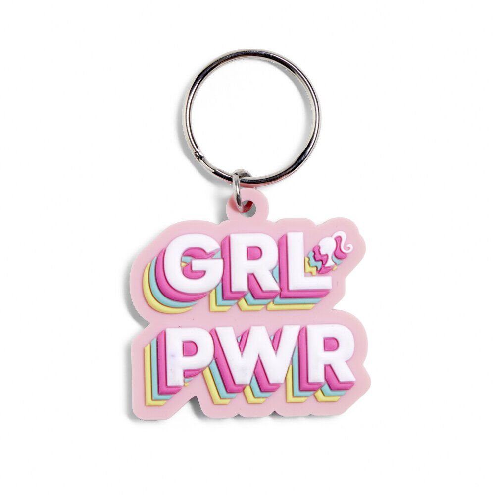 Porte clé Barbie Grl' Pwr caoutchouc rose