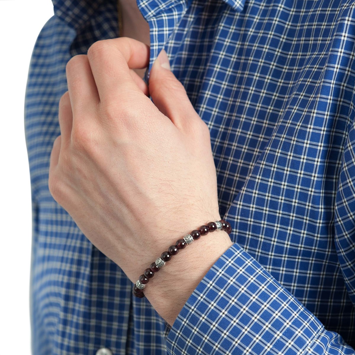 Bracelet homme pierres naturelles bronzite - Lauren Steven