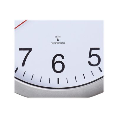 MaulRun - Horloge - mécanisme radio pilotée - 25 cm - blanc argenté