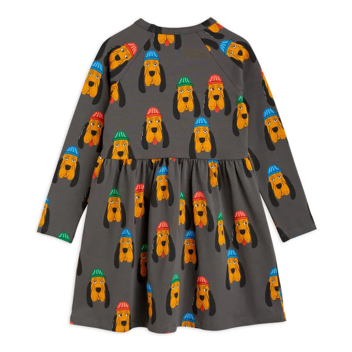 Mini Rodini Robe Coton Bio Chien | Gris anthracite