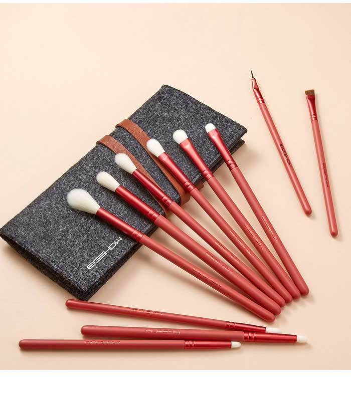 Eigshow - Conjunto de 11 pincéis para olhos Jade Series - Amber Red