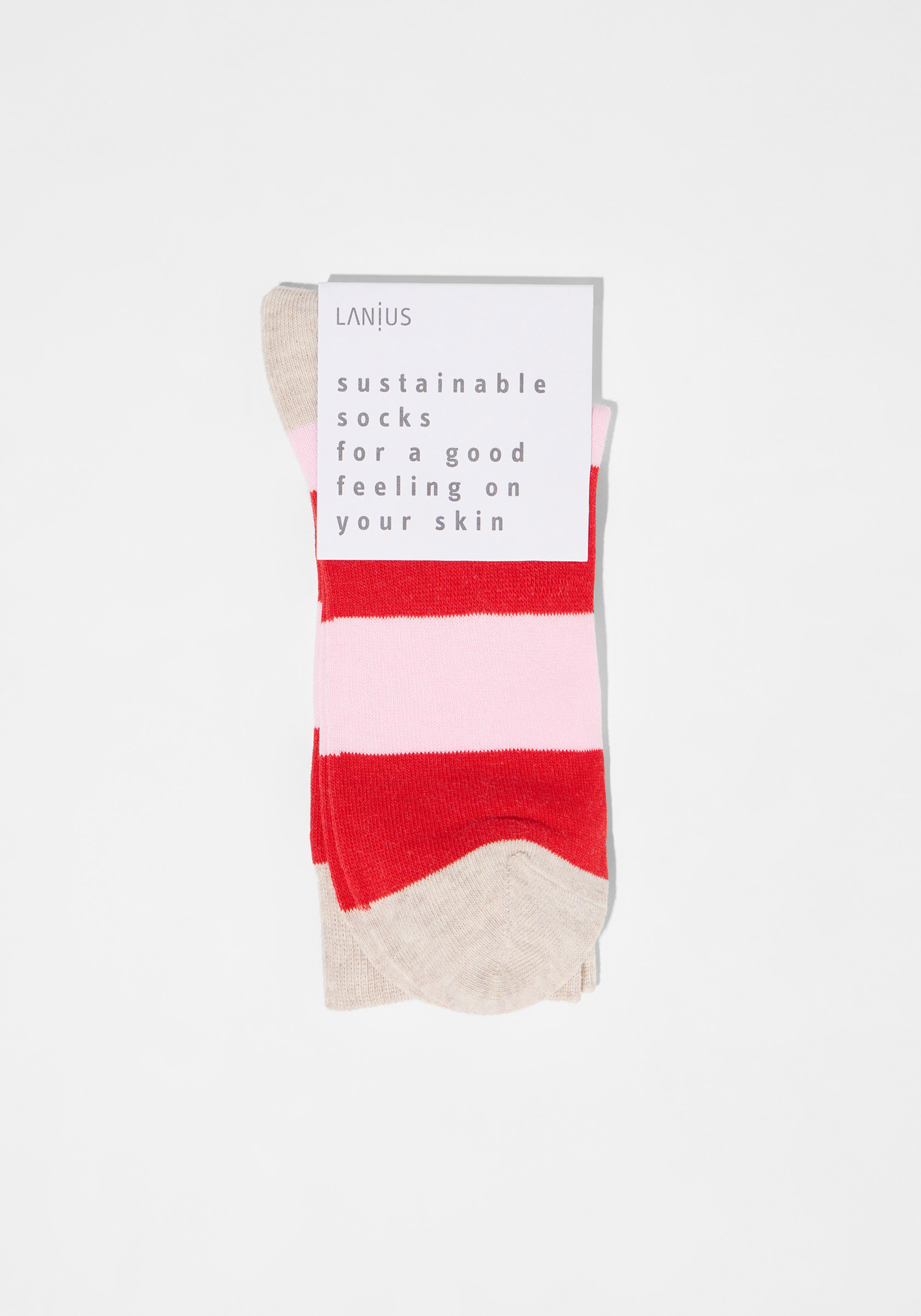 Lanius Socken mit Blockstreifen Red Alert/Rose