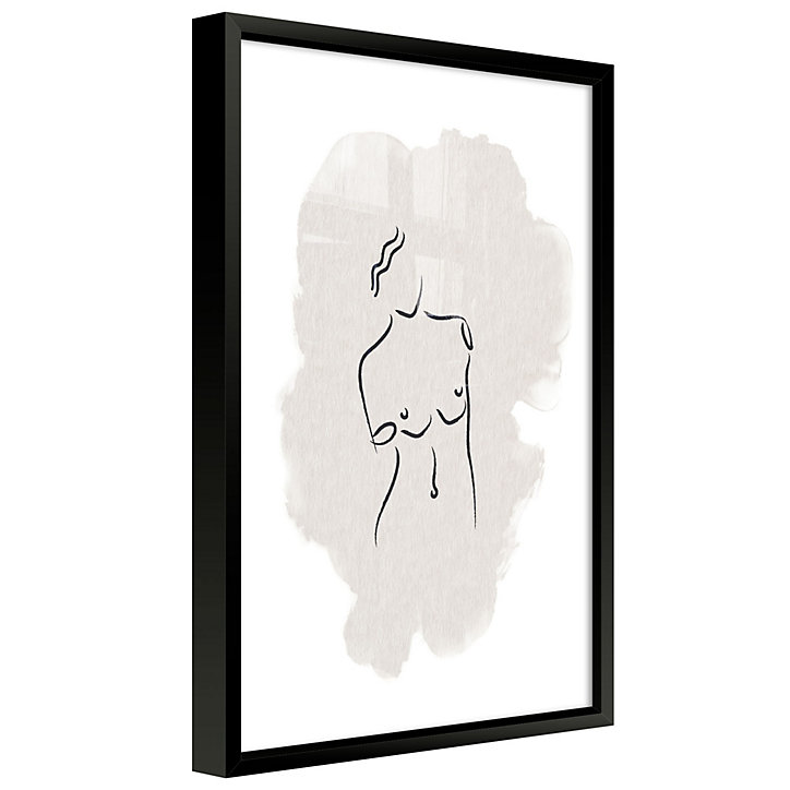 Image encadrée corps line art fresh statua beige CM Creation l.33 x H.43 x ep.3 cm