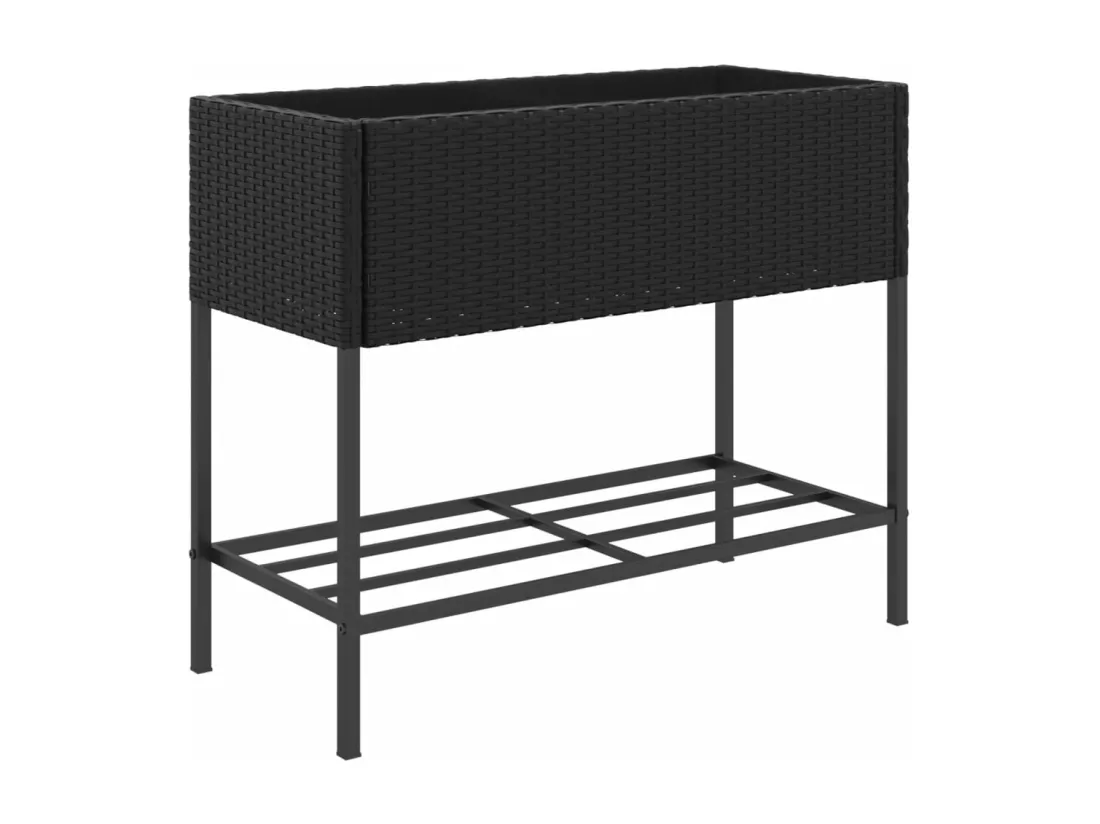 Jardinière bac lit surélevé résine noire 90 x 40 x 75 cm 02_0038417