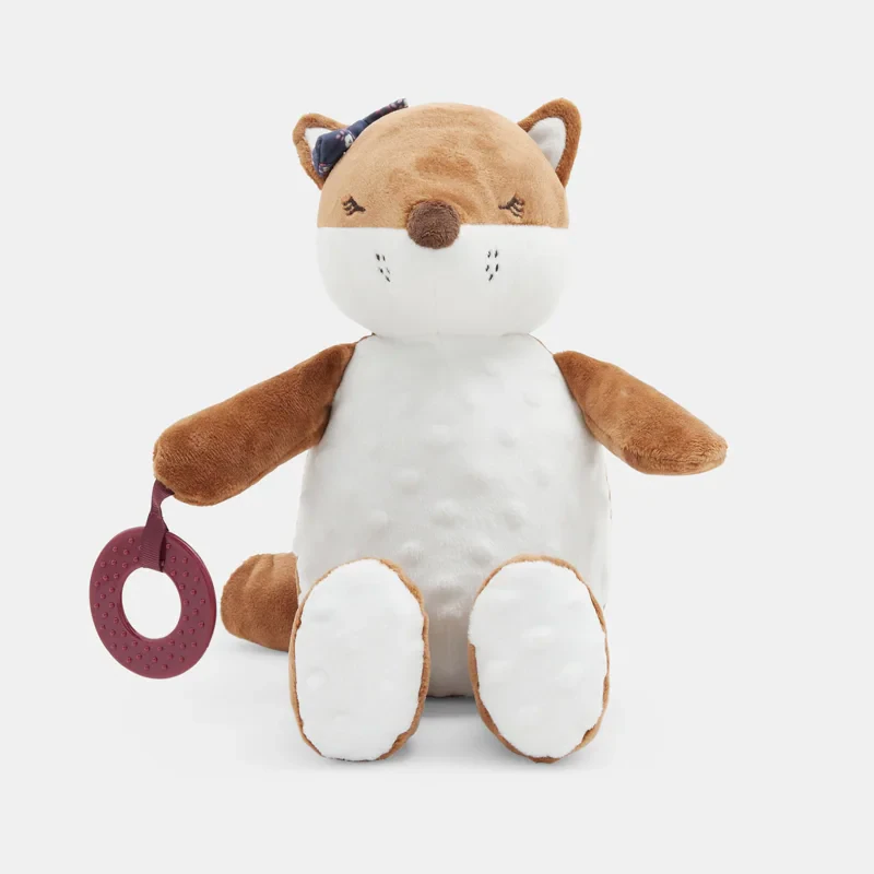 Doudou écureuil velours effets sensoriels marron naissance Marron