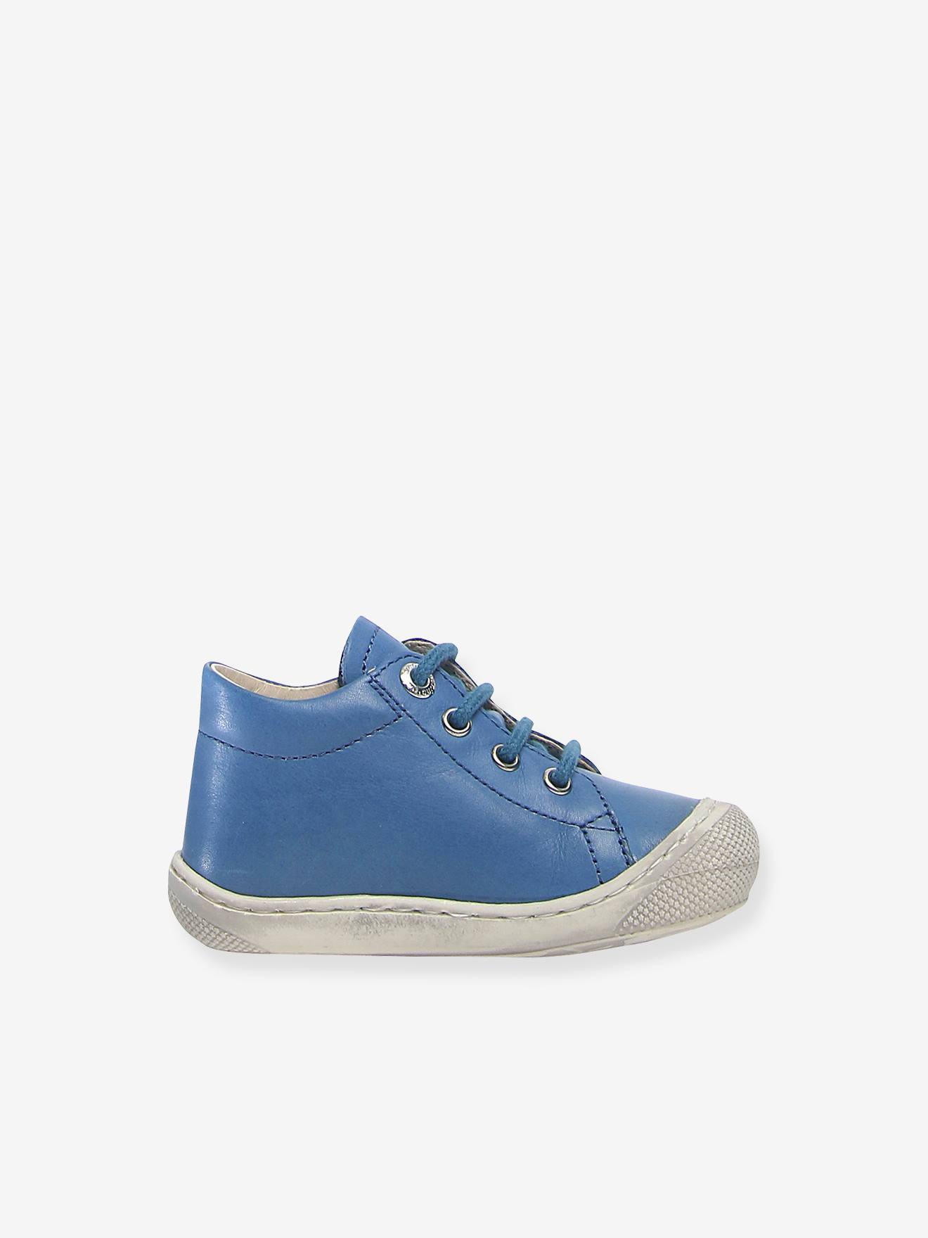 Botas para Bebê Menino NATURINO® First Steps, Azul Claro, Lisas, em Couro Nappa Spazz.Sole.