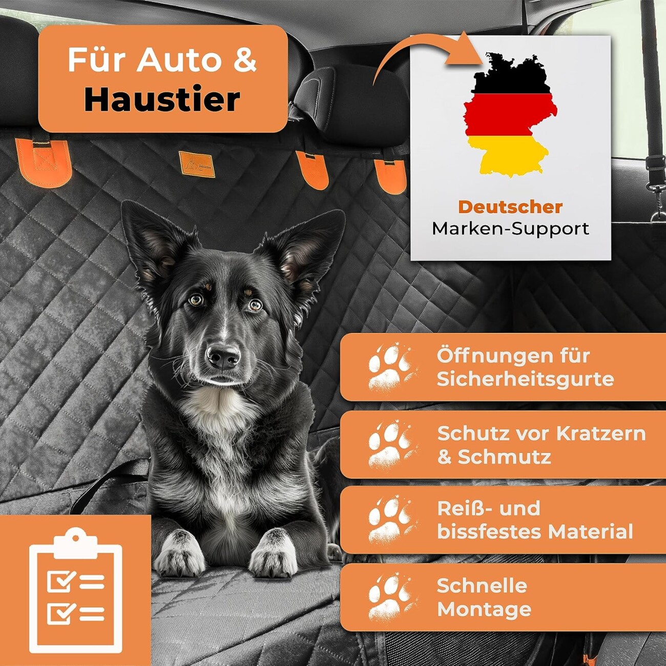 Petsation Autoschondecke Hundedecke für Rückbank + Kofferraum