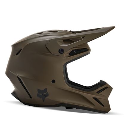 Casque cross Fox V3 - SOLID 2024 - Marron