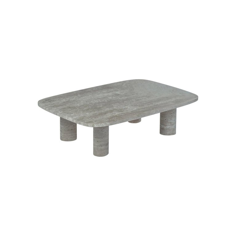Blomus Volos salontafel 70x100 Silver Travertine