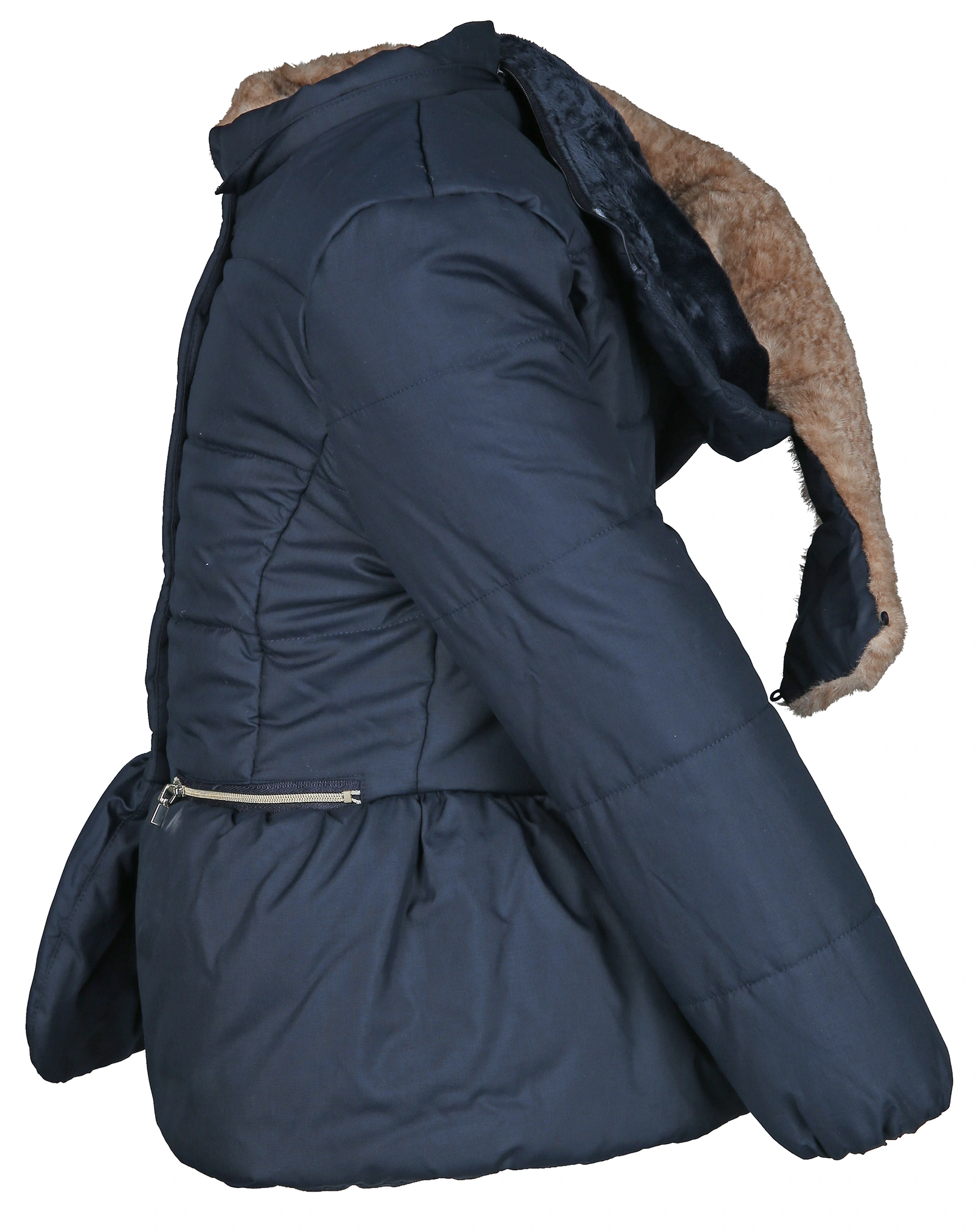 Winterjacke LITTLE MISS mit Kunstfell in dark navy