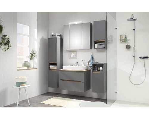 Pelipal Quickset 357 wastafelmeubel, BxHxD 72 x 51,3 cm x 44 cm, frontkleur: matgrijs, 357.017213