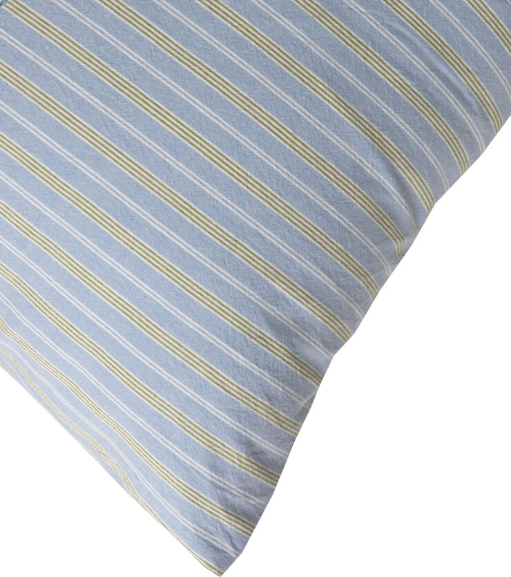 Magasin du Nord Collection Stripe washed percale 140x220cm blue/green Blue/green
