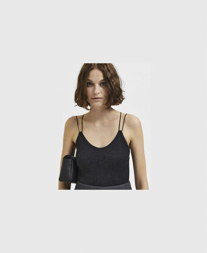 Selected Femme SLFKIMMI SL GLITTER BODY B Sort