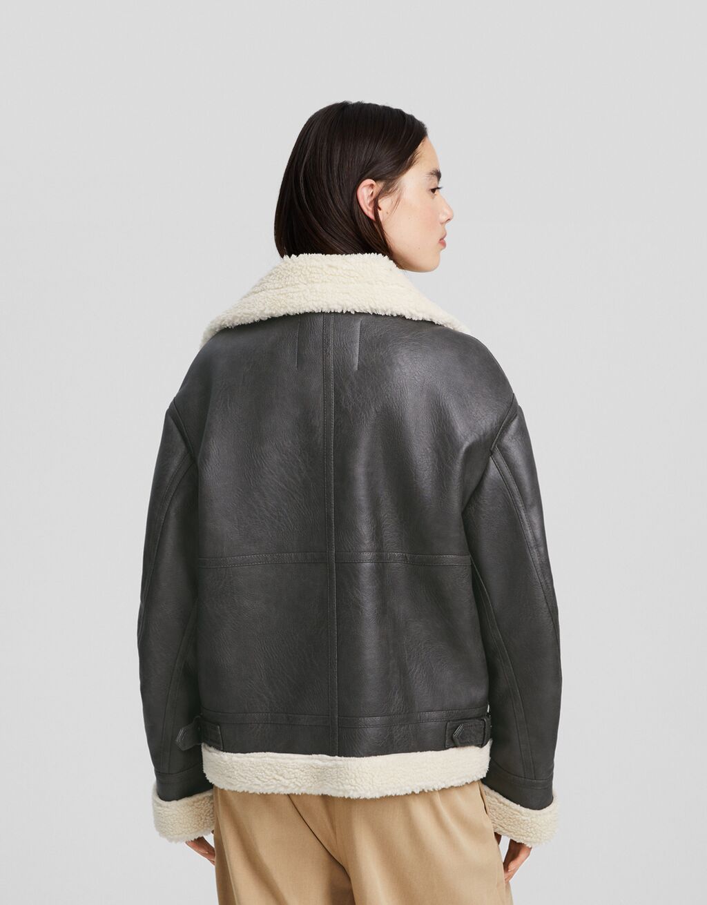 Jaqueta de motociclista dupla face oversized