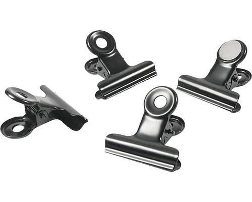 Graffa decoratieve magneetklemmen, set van 4, zwart