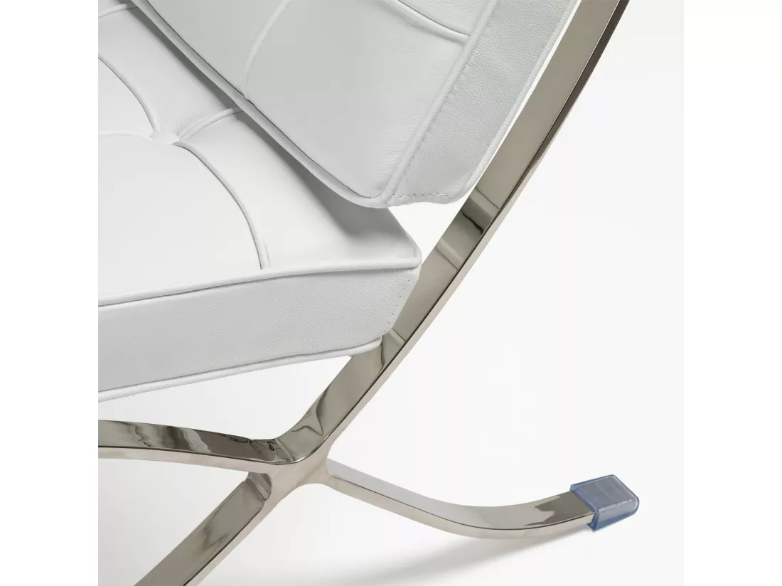 Canapé design 2 places cuir capitonné blanc Barka