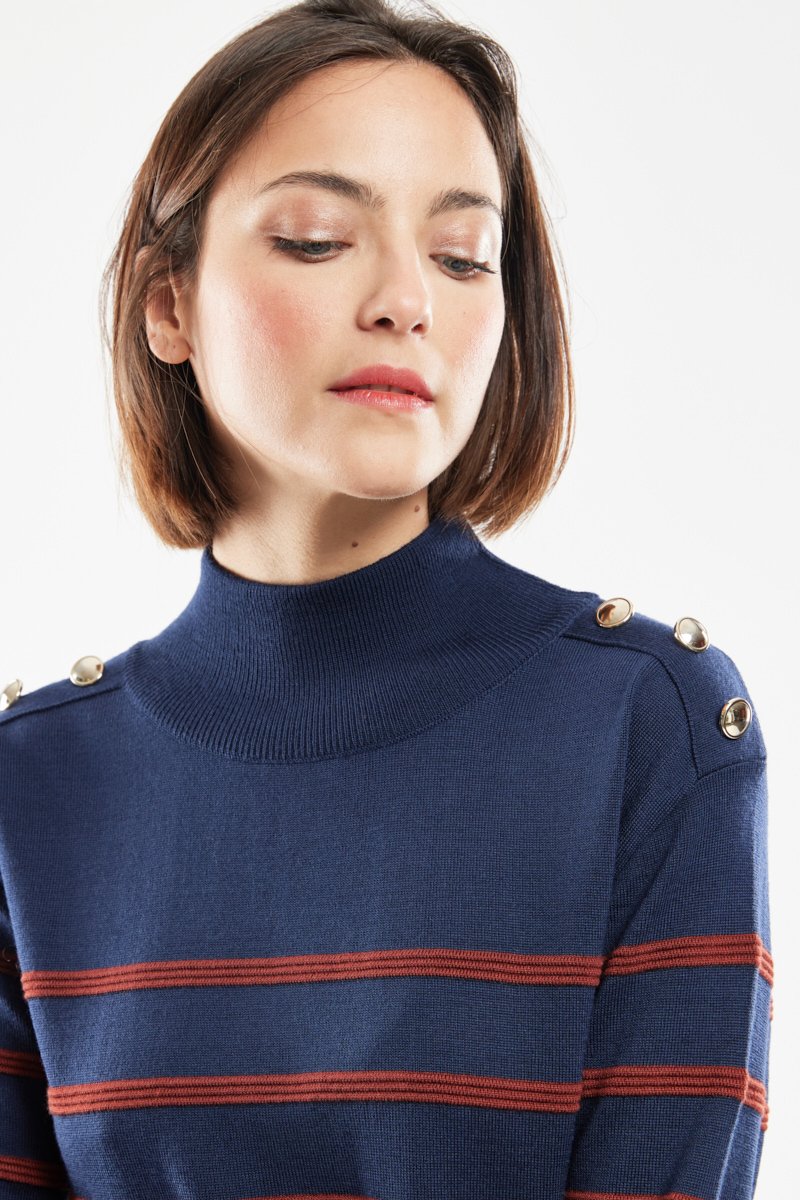 Robe rayée Mona - laine