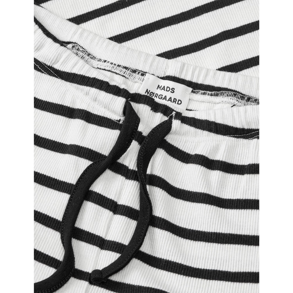 Køb Mads Nørgaard Vanilla Ice/Black 2x2 Cotton Stripe Verona Bukser