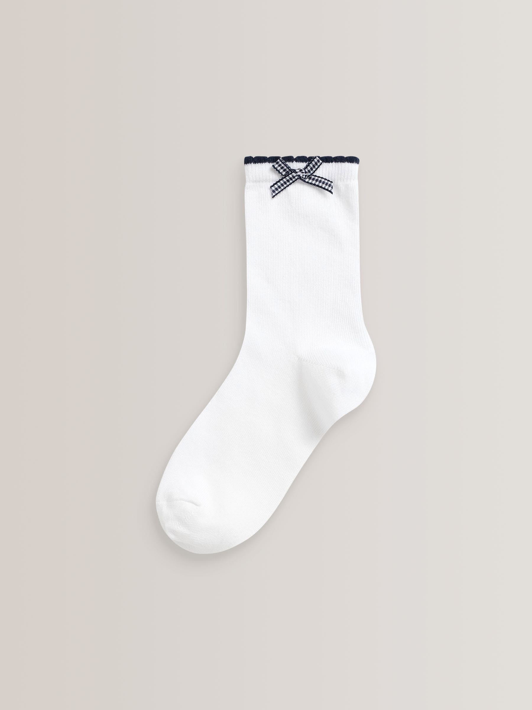 Marineblauw - Verpakking van 5 paar enkelsokken met gingham-ruit en hoog katoengehalte