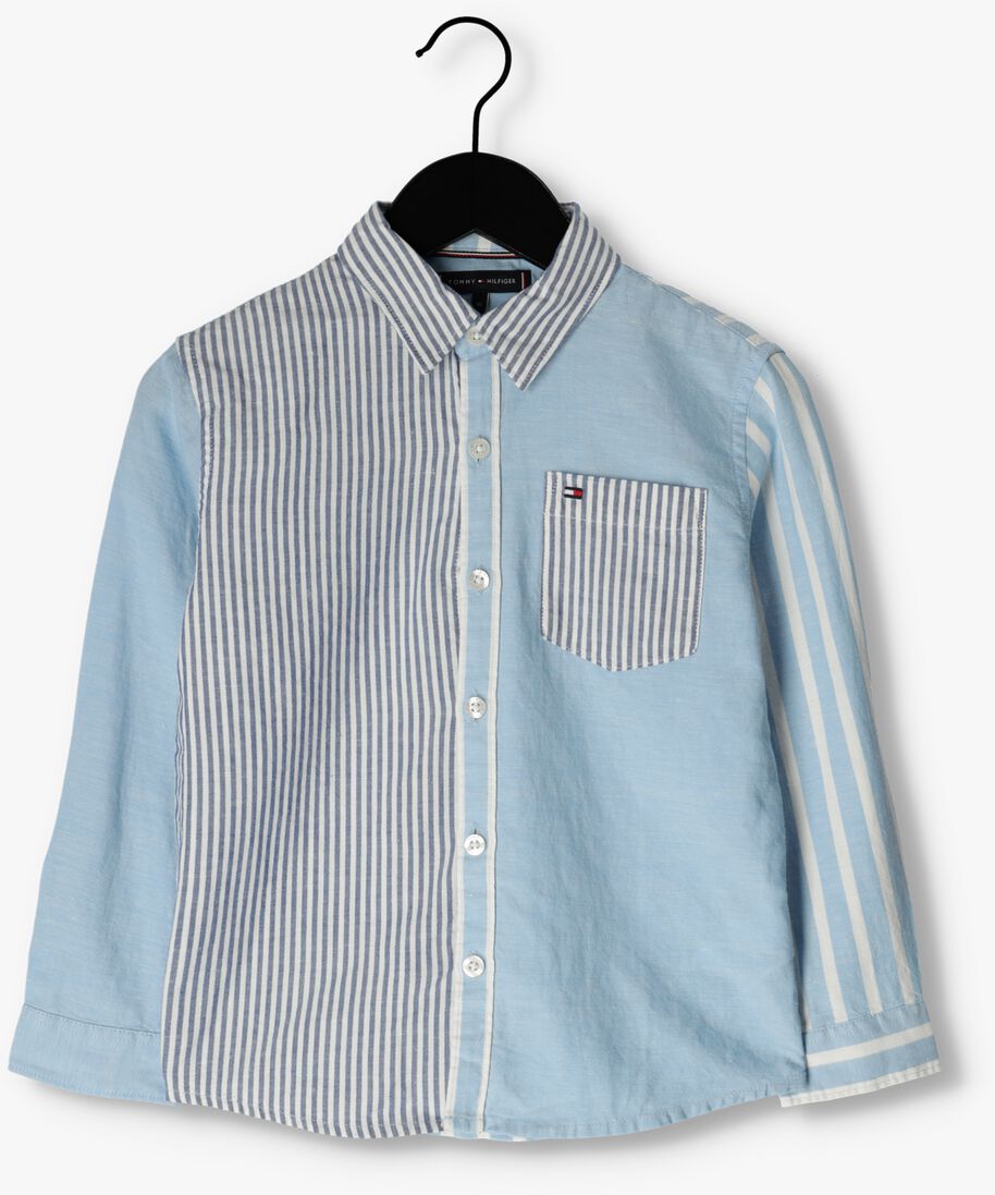 TOMMY HILFIGER blauwe tommy hilfiger casual overhemd hemp relaxed shirt l/s