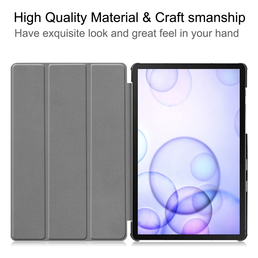 Samsung Galaxy Tab S6 Leder Tasche Smart Case Hülle - Schwarz