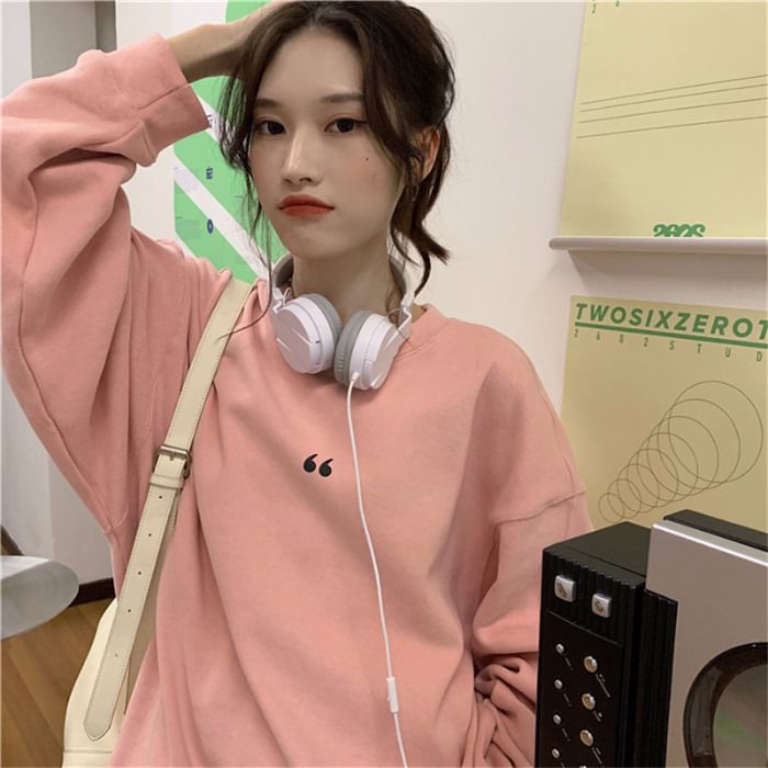 henqua - Oversized sweatshirt met ronde hals en apostrofprint