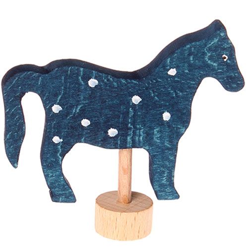 Grimm's decoratie figuur- paard blauw