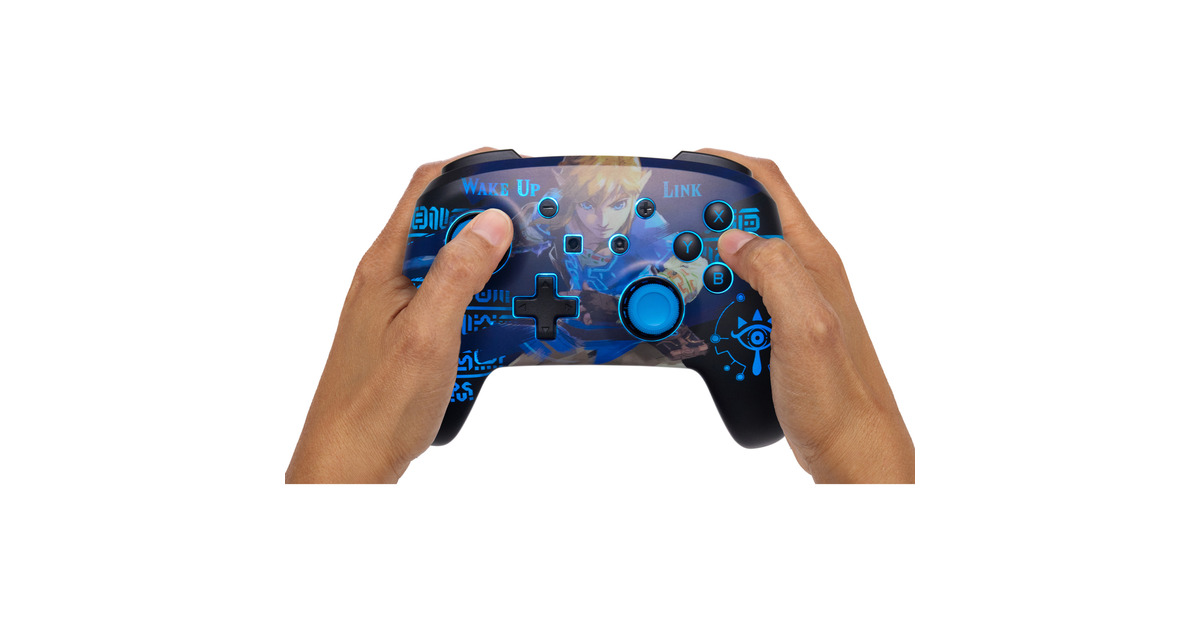 PowerAEnhanced Wireless Controller for Nintendo Switch with Lumectra - Wake Up Link  (Blauw)