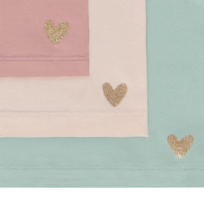 Lot de 3 t-shirts en jersey uni pour bébé fille - Rose