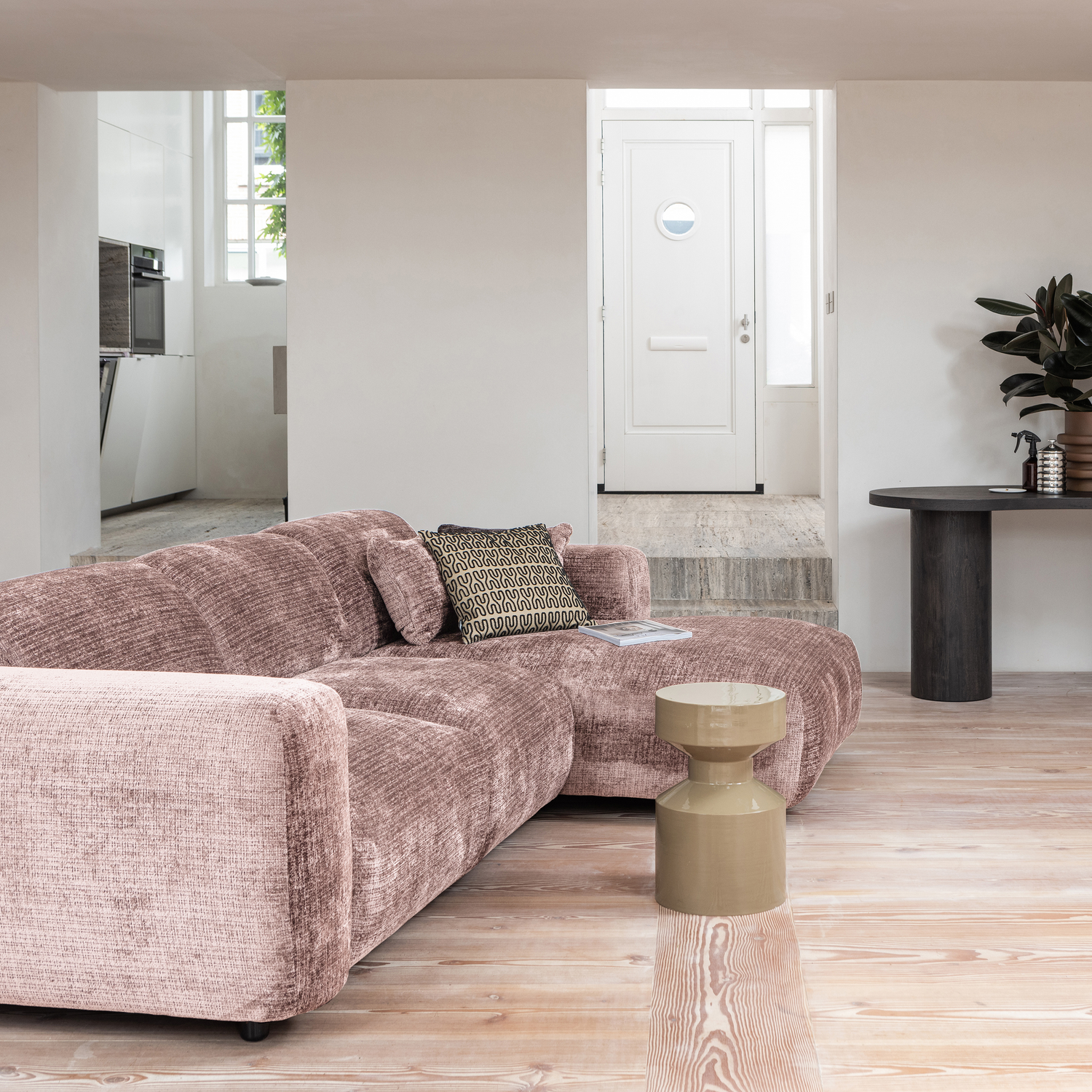 WOOOD Maan Organisch Sidetable|Bureau - MDF - Bruin - 75x150x70cm