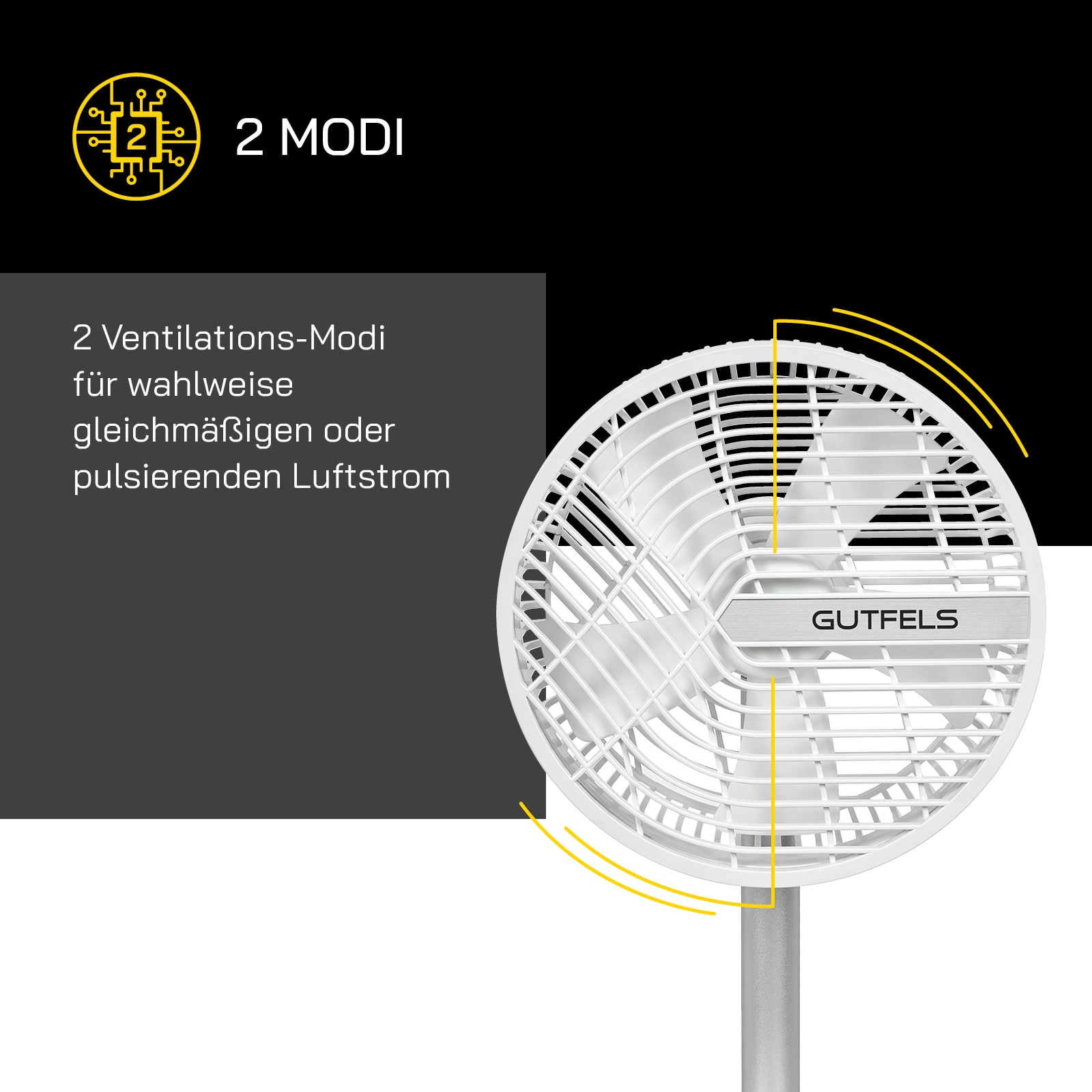 Gutfels Tischventilator »»VENTI 3020 R«« 20 cm Durchmesser bis zu 10 h Akkulaufzeit, Ø 20 cm, 4 Stufen, leise, modernes Design