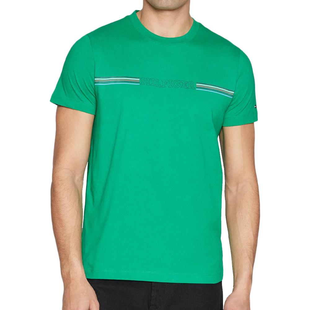 Tommy Hilfiger T-shirt Vert Homme Tommy Hilfiger MW0MW34428