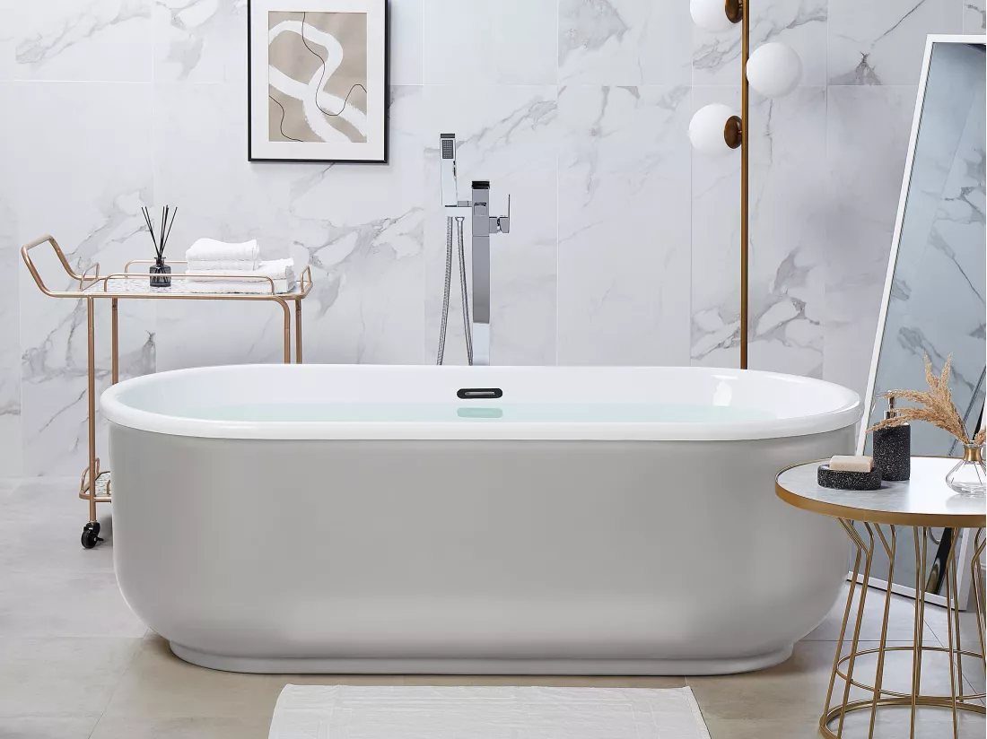 Baignoire îlot argentée 170 x 80 cm PINEL