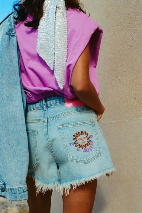 Harper & Yve blauwe dames korte broek