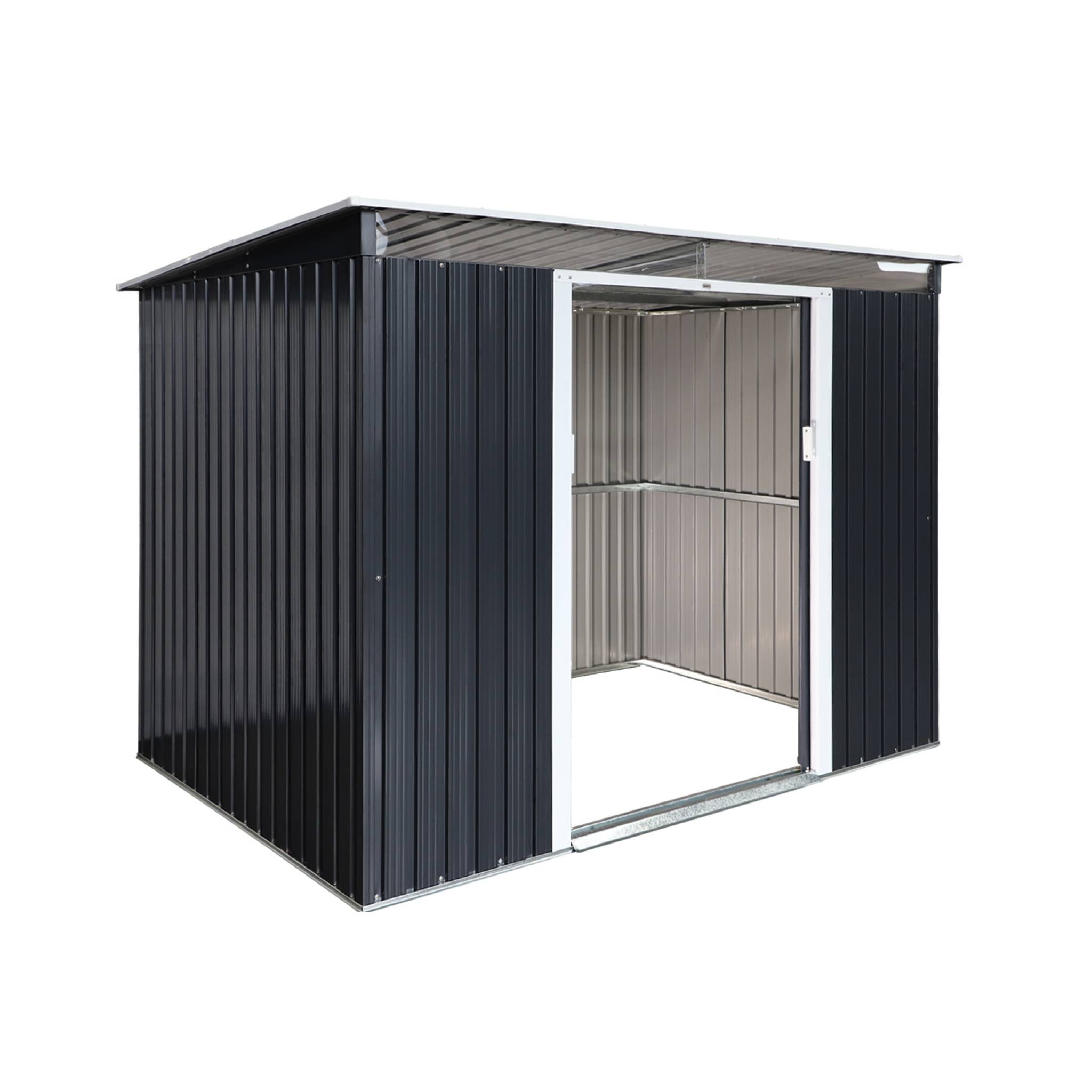 Abri de jardin en métal couleur anthracite 4.85m2 avec puits de lumière - audomarois-
