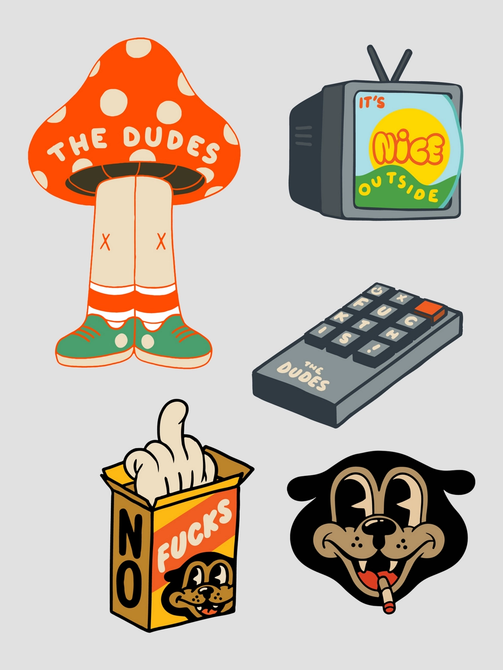 The Dudes Set 5 Sticker multicolor