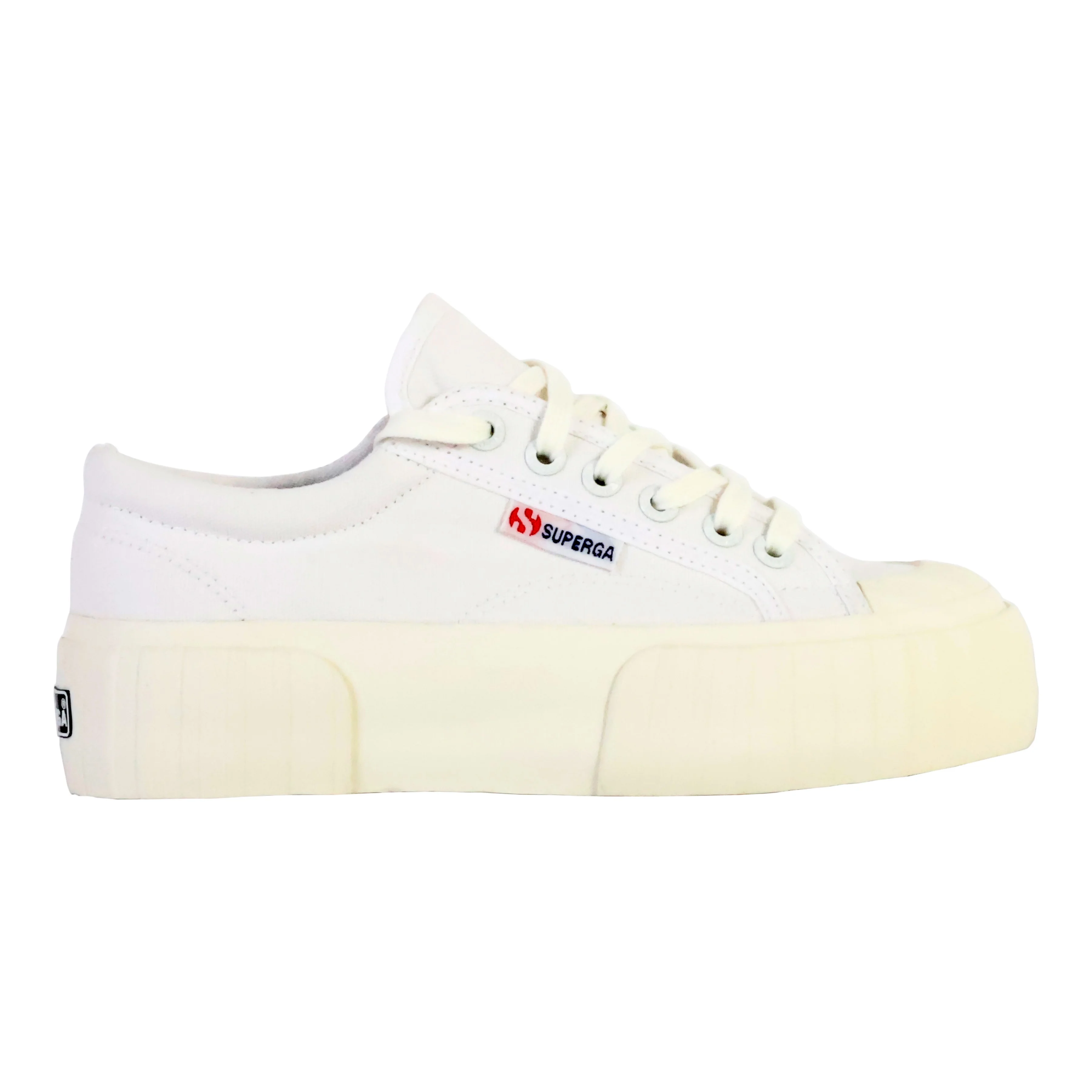 Basket à lacets superga 2631 stripe platform | Blanc