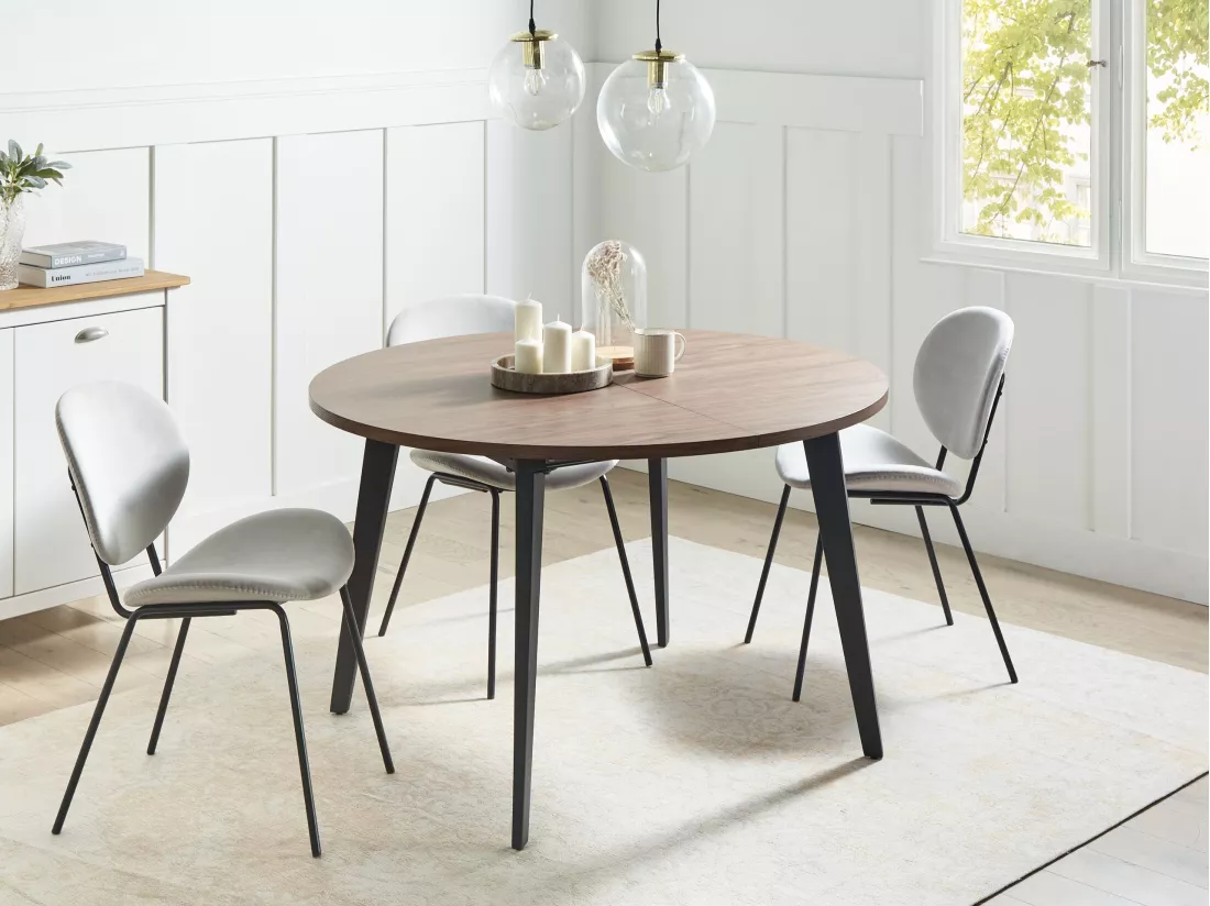 Table de salle à manger extensible BOVINA Marron foncé 120/150 cm 120 cm Bois