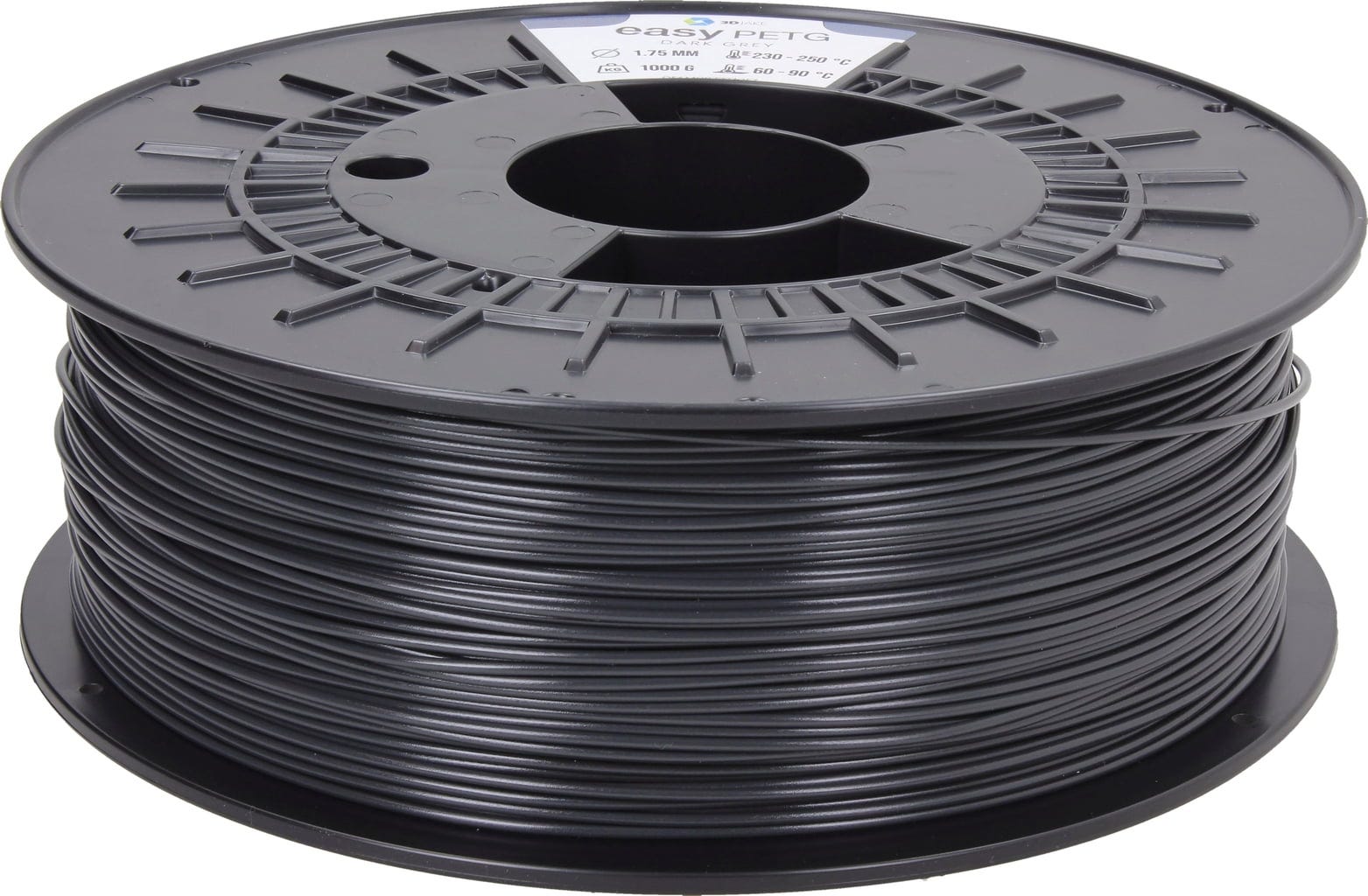 3DJAKE  easyPETG Dunkelgrau, 1,75 mm / 1000 g    PETG Filament für robuste & präzise Drucke in Dunkelgrau