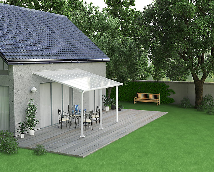 Pergola adossée Olympia 3 x 4,25m blanc
