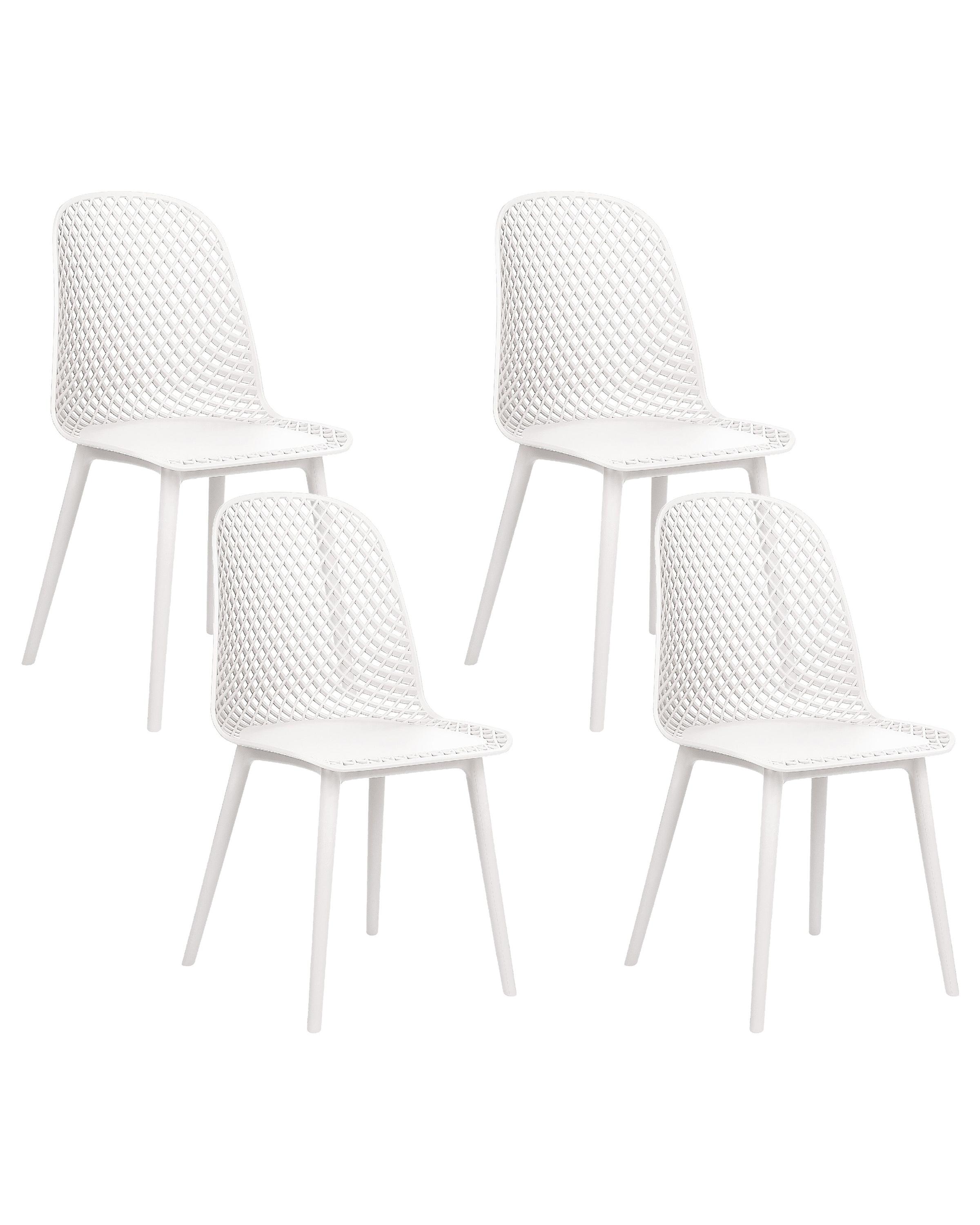 Set van 4 eetkamerstoelen EMORY Wit