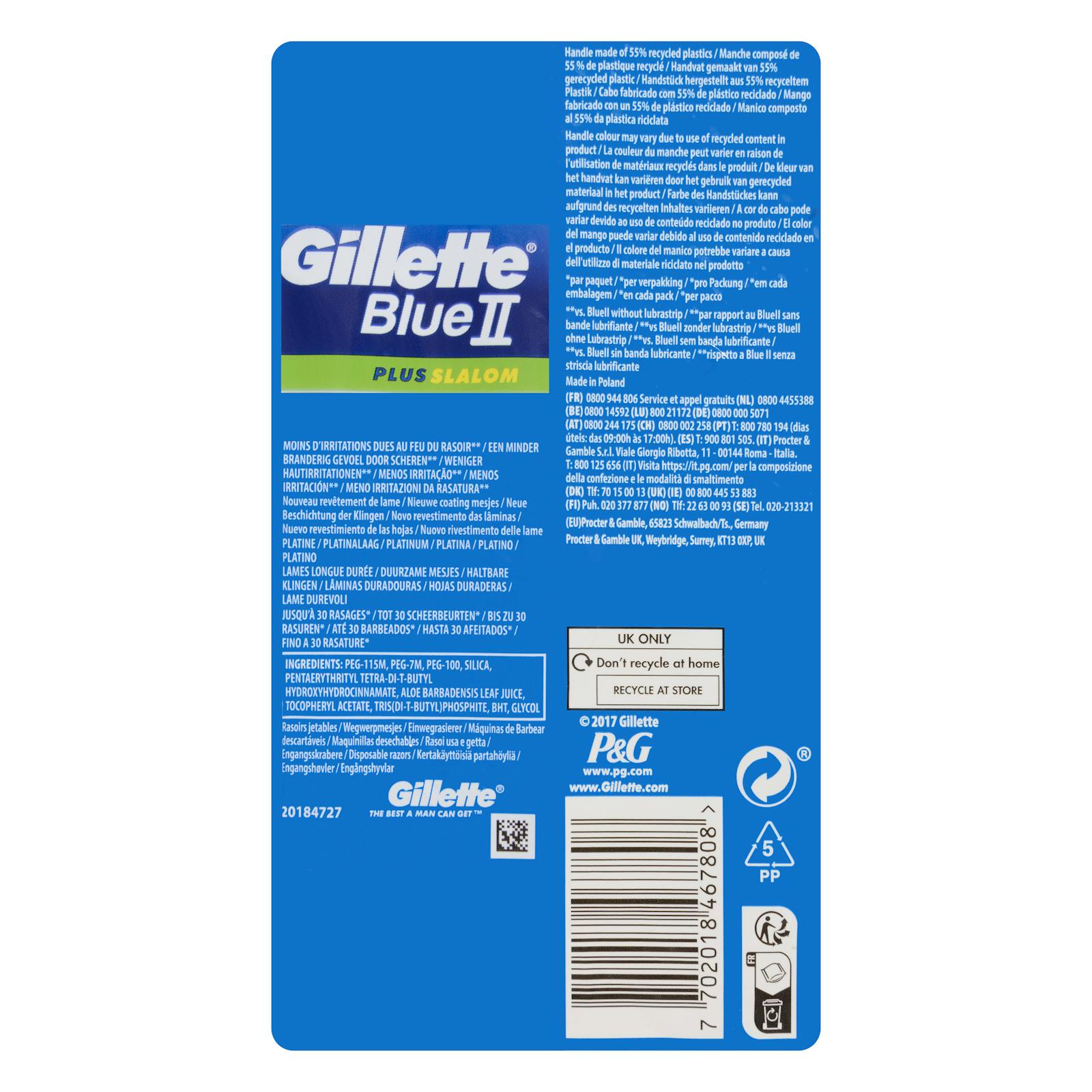 Rasoirs jetables Gillette Blue Plus à 2 lames