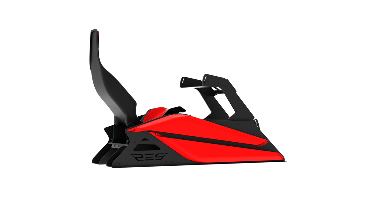 Res-TechGT Cockpit + Carbon Seat racing simulator  (Zwart/rood)