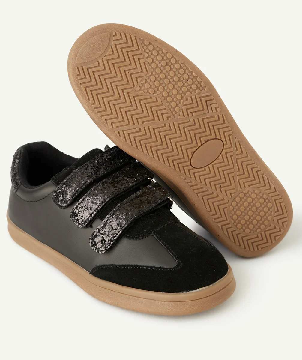 BASKETS FILLES NOIRES MATES ET DÉTAILS PAILLETÉ S