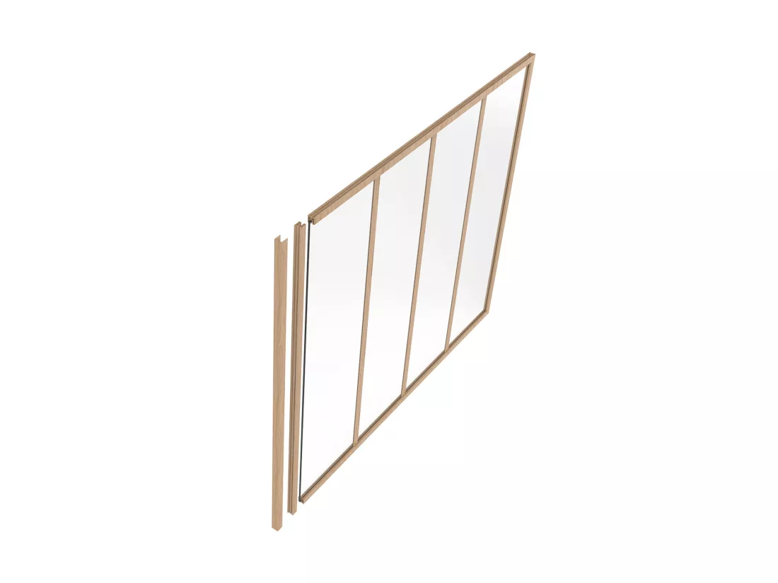 Poteau de terminaison pour verrière en aluminium thermolaqué - H130 cm - Naturel clair - BAYVIEW