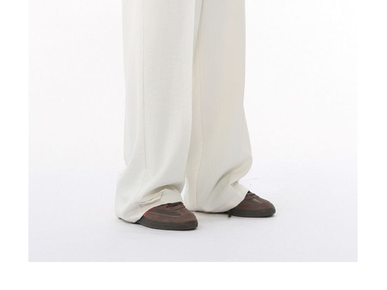 FAERIS - Effen broek met trekkoord in de taille en rechte pijpen