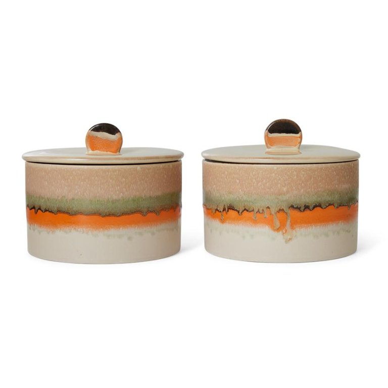 HKliving 70's Ceramic koektrommel voorraadpot disco