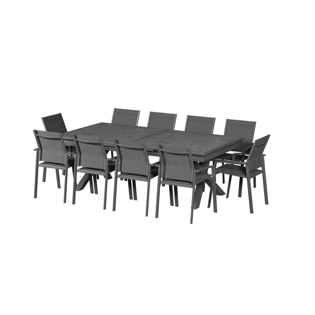 TABLE AXIOME EXTENSIBLE ALUMINIUM ARDOISE 12 PLACES