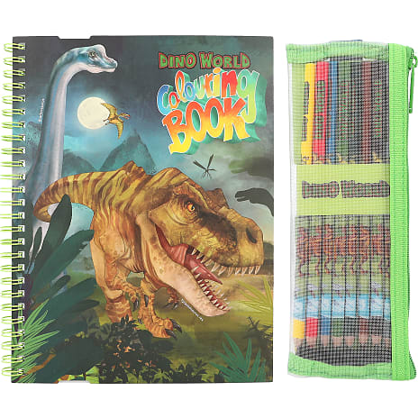 Dino world malebog med farveblyanter